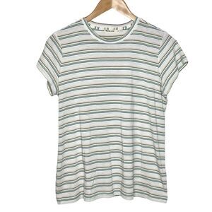 Marine Layer Striped T-Shirt White Multicolor Womens S Crewneck Short Sleeve tee